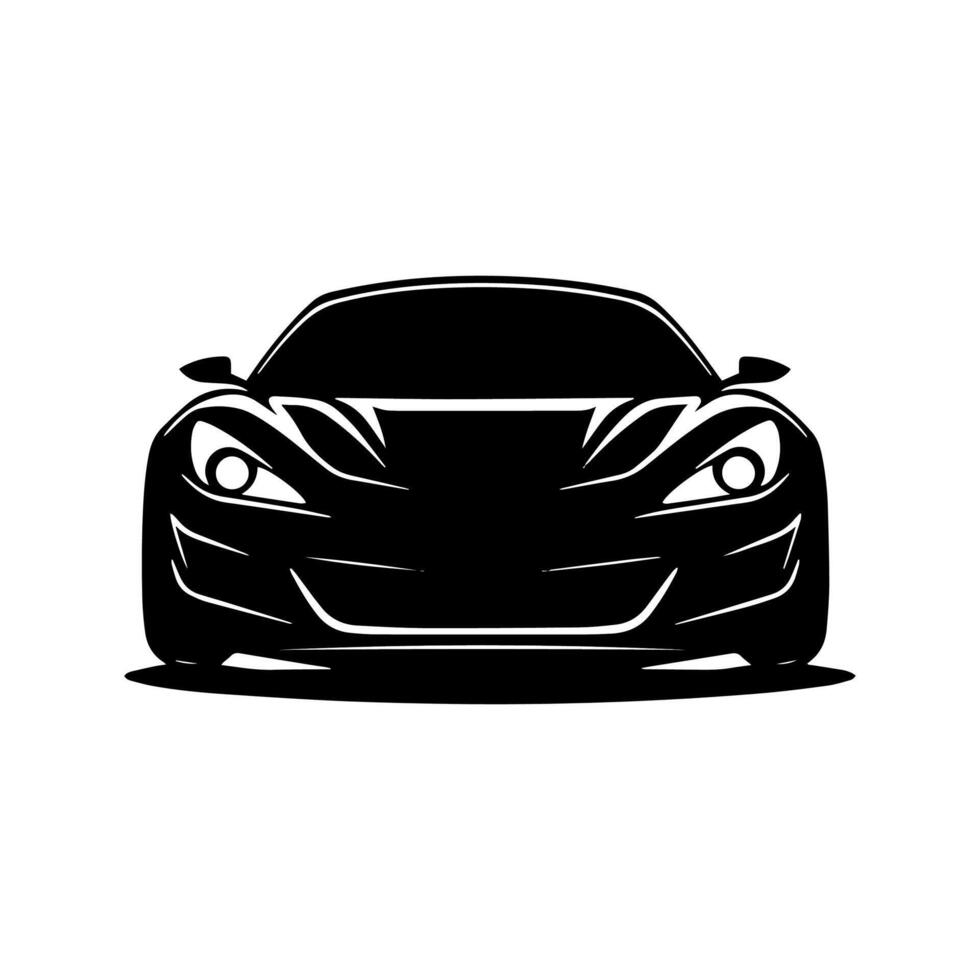 Silhouette old model racing car with white background vector