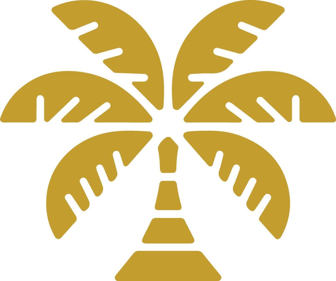 A simple, stylized gold palm tree graphic, perfect for logos, websites, or any design project needing a tropical feel. vector