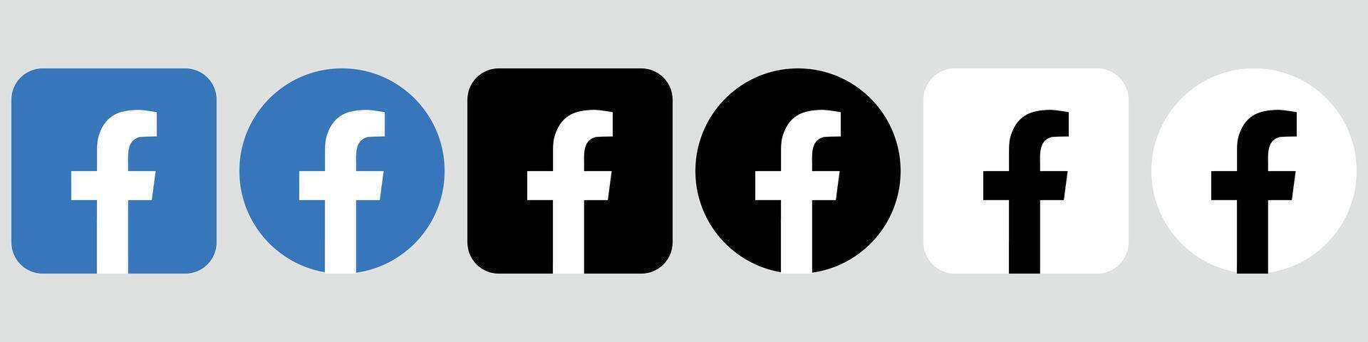 Facebook Logo Icon Set, FB App, Premium Quality Social Media Design for Digital Download vector