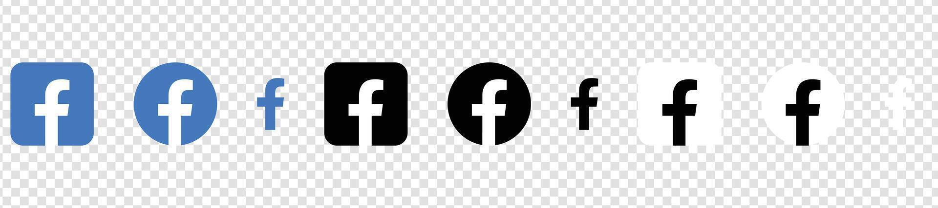 Facebook Logo Icon Set Bundle, FB App, Premium Quality Social Media Design for Digital Download vector