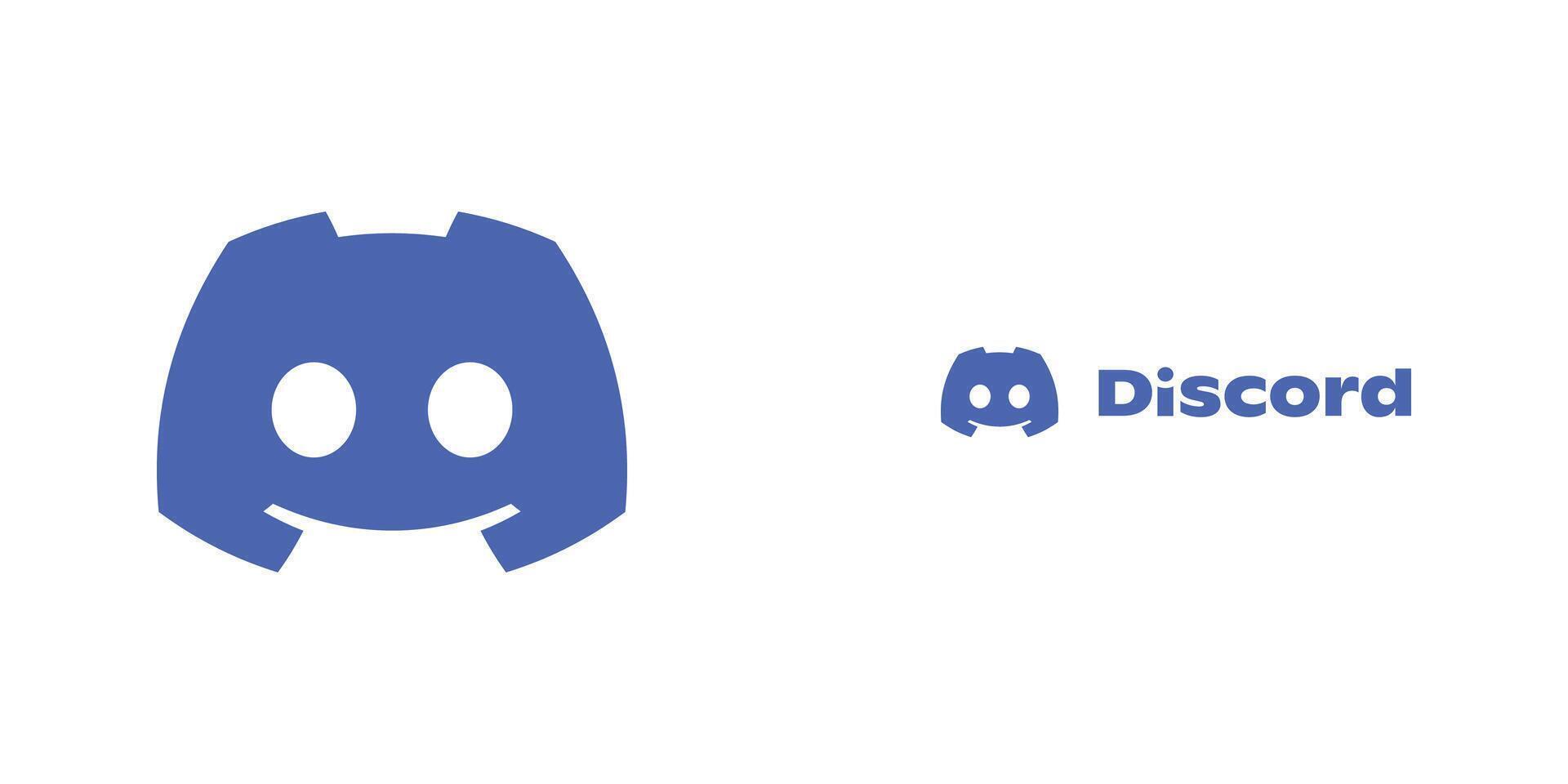 Discord Typography Logo Icon App Premium Social Media Design for Digital Download vector