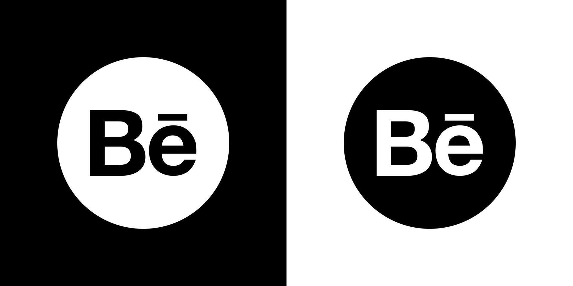 Behance Circle White Logo Icon Be App Premium Social Media Design for Digital Download vector