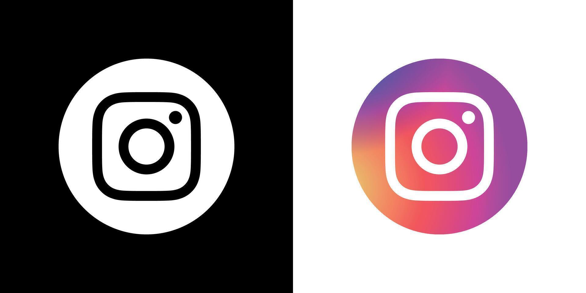 Instagram Circle White Logo Icon, IG App, Premium Social Media Design for Digital Download vector