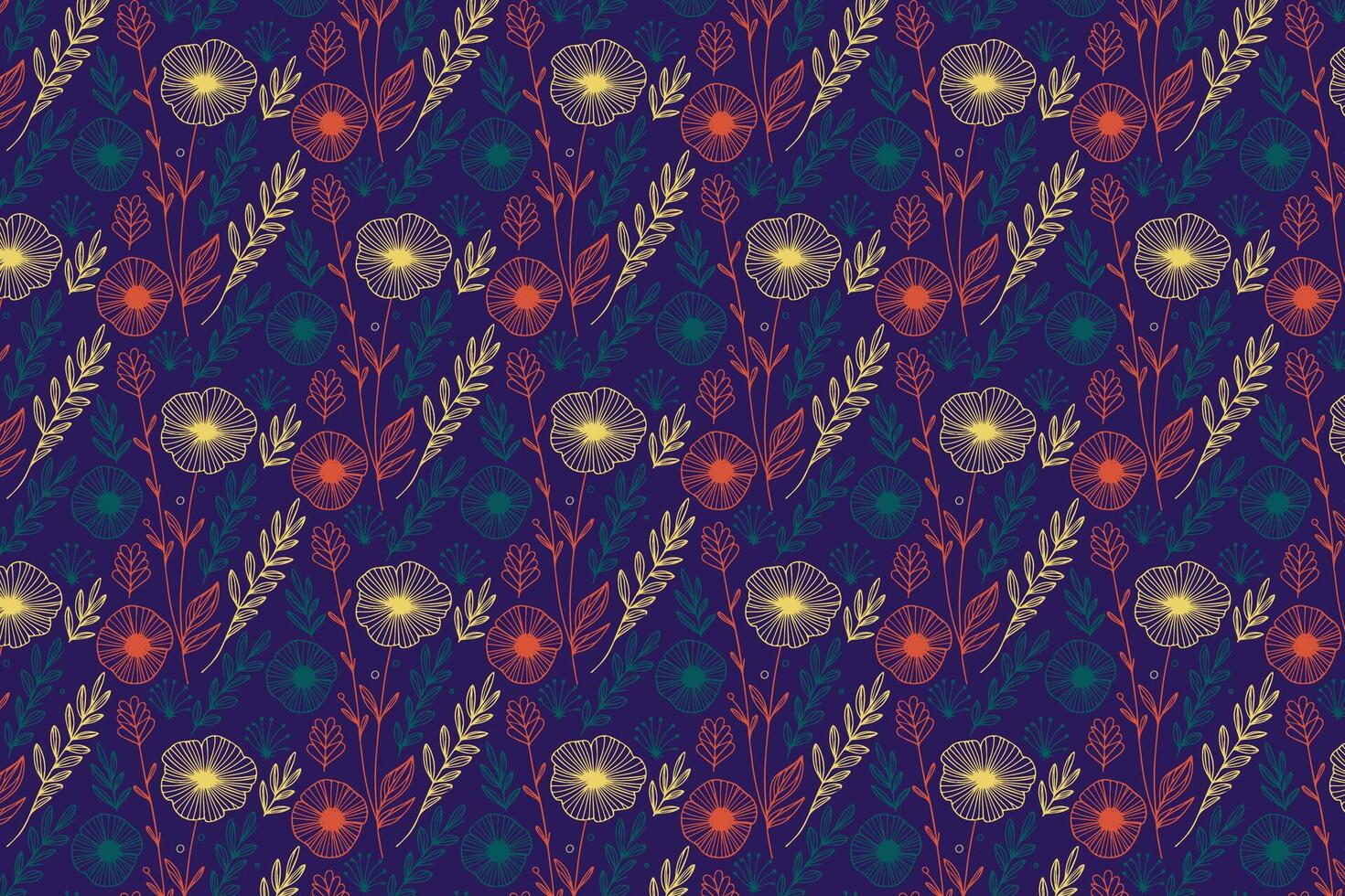 structured botanical style line floral pattern crafted for decor pillows fashion cloth wrapping materials and luxury table runners vector