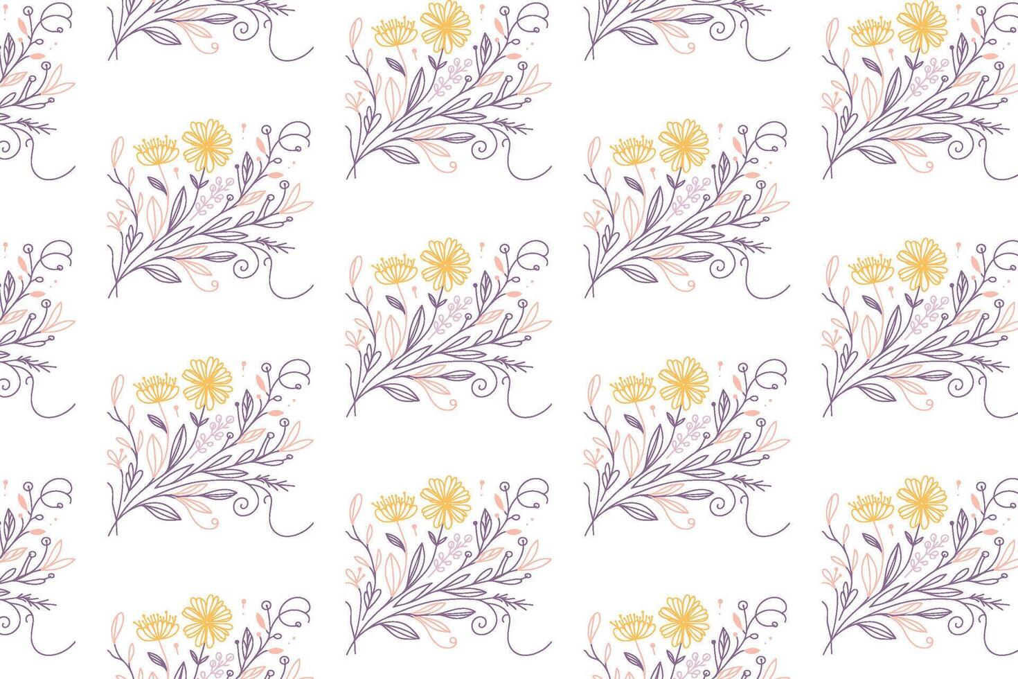 minimalist line floral pattern inspired by botanical gardens for use in textile surfaces apparel design and decorative products vector