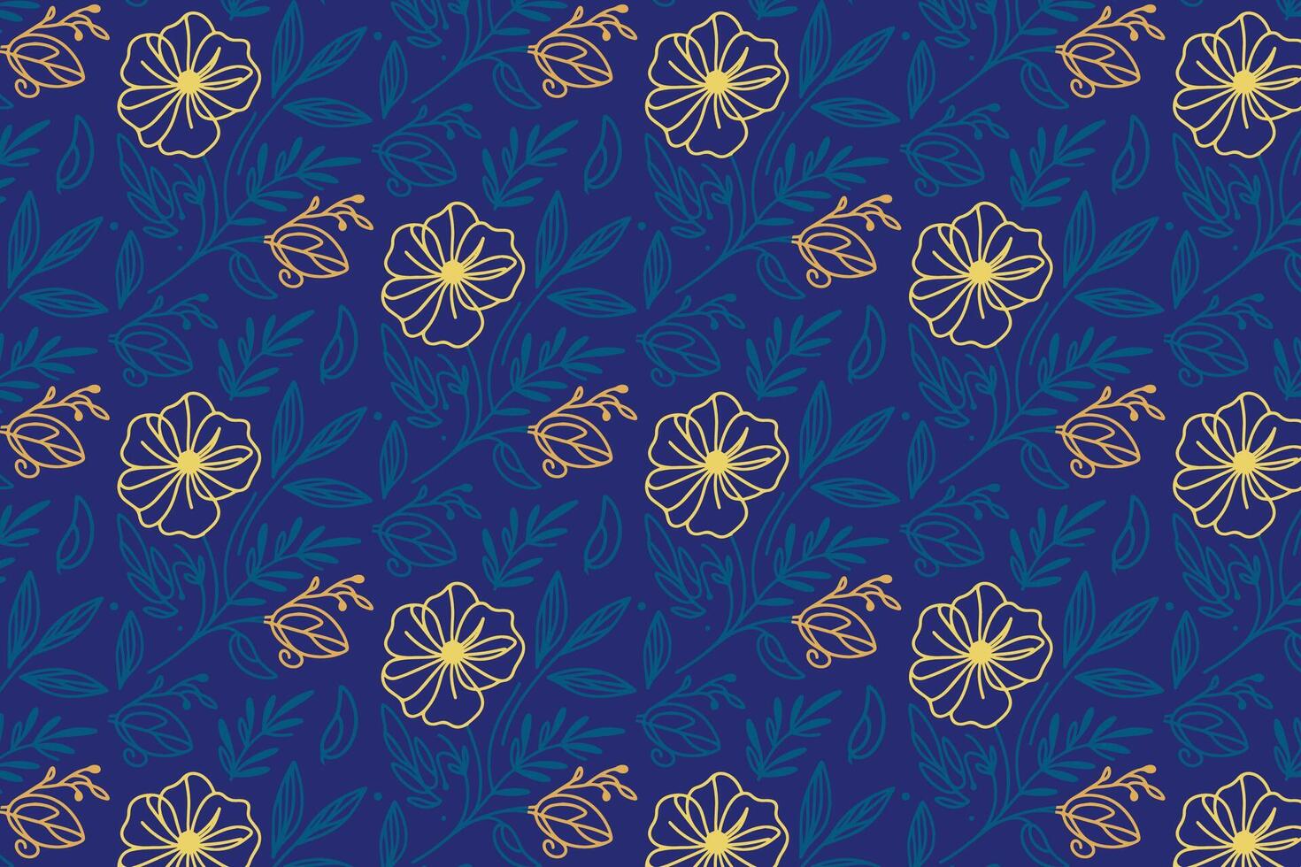 Repeating one line botanical flower sketch pattern ideal for modern women apparel design table top textiles and bedsheet covers vector