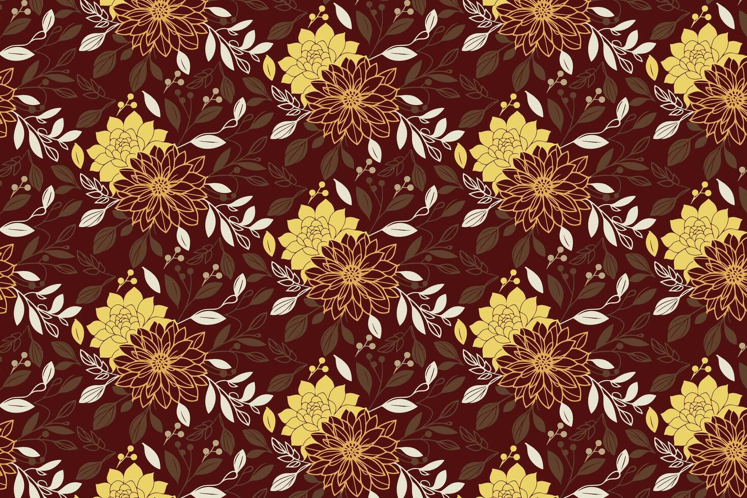 sophisticated line floral pattern featuring botanical stems and foliage arranged for apparel textiles wrapping use and home fashion fabric design vector
