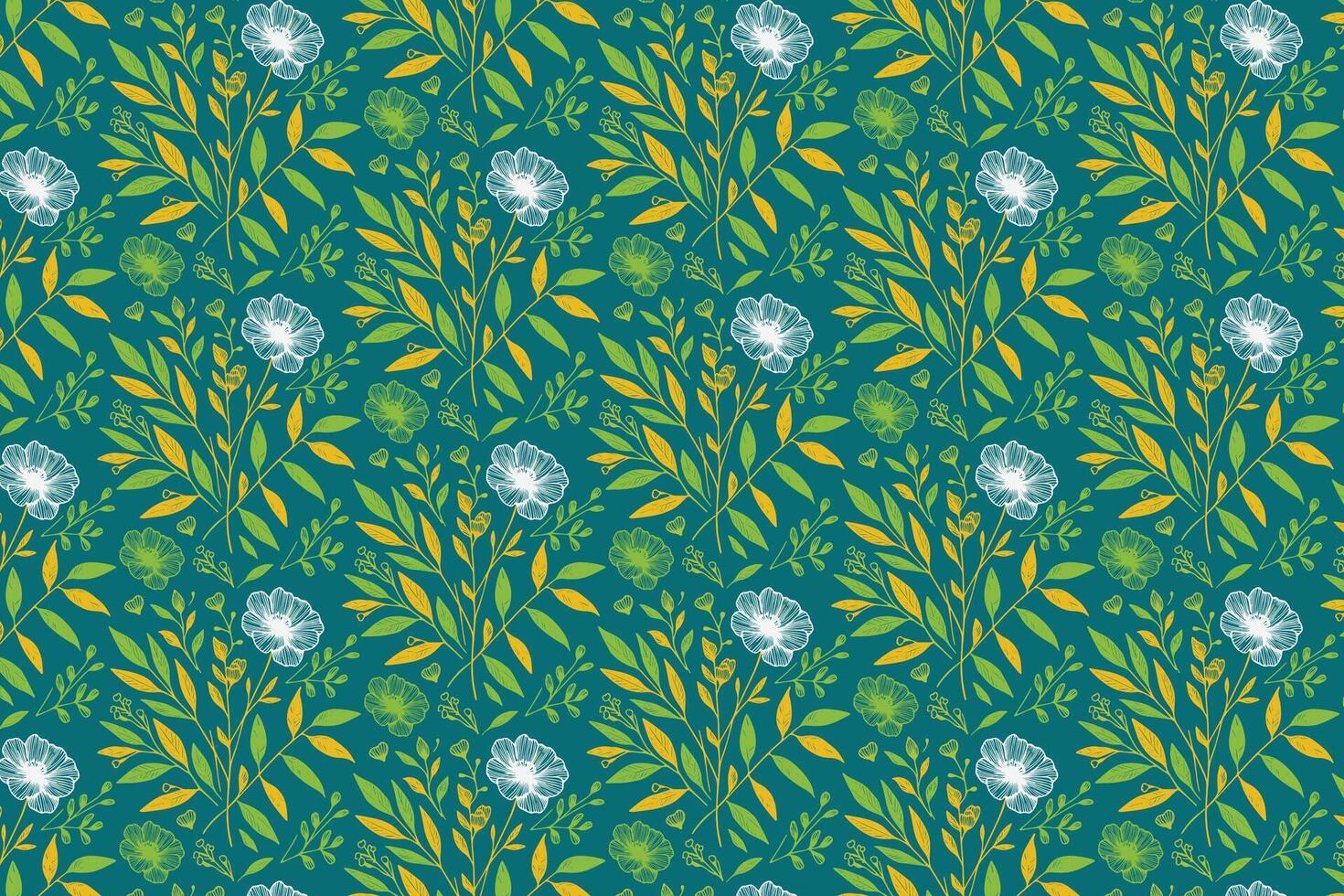 romantic line floral pattern featuring soft flower outlines made for printed fabric apparel design table covers and accessories vector