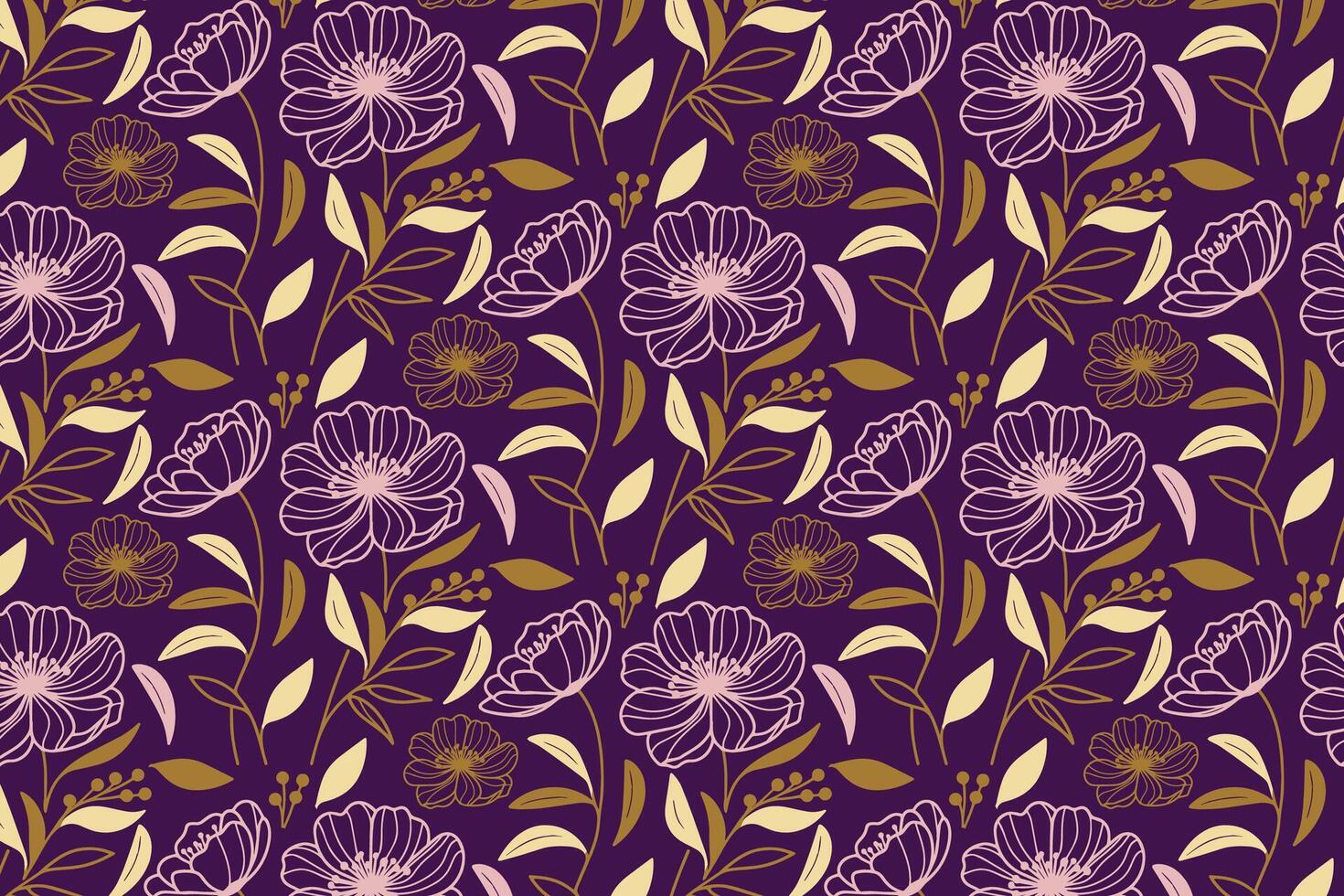 elegant sketch style line floral pattern crafted for home use fabrics fashion textiles decorative wrapping and tabletop art vector