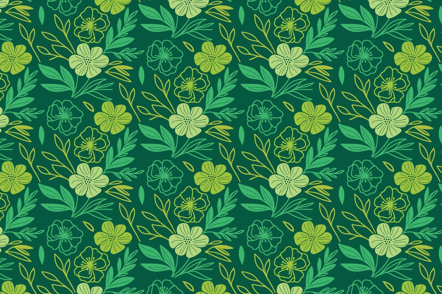 Abstract flower and leaf sketch pattern in a continuous line style suitable for trendy fashion print kitchen textiles and pillowcases vector