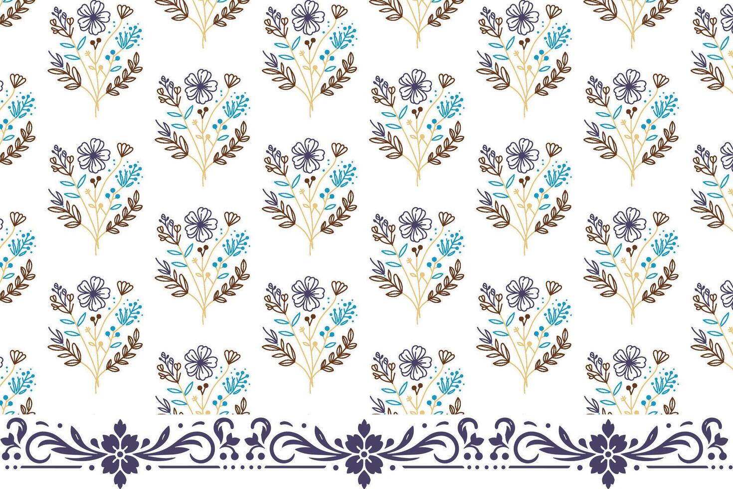 Trendy Continuous Line Floral Design with Modern Leaves and Flowers for Print on Textile Wrapping and Lifestyle Products vector