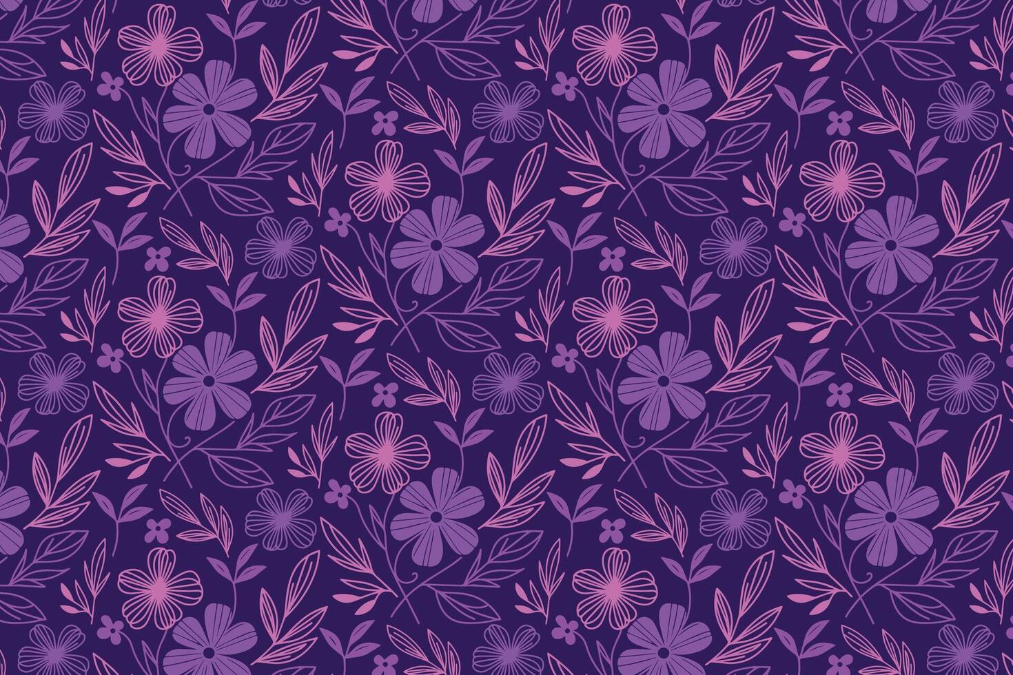 Decorative one line floral sketch pattern ideal for fashion textile print wrapping design and home fabric accessories vector