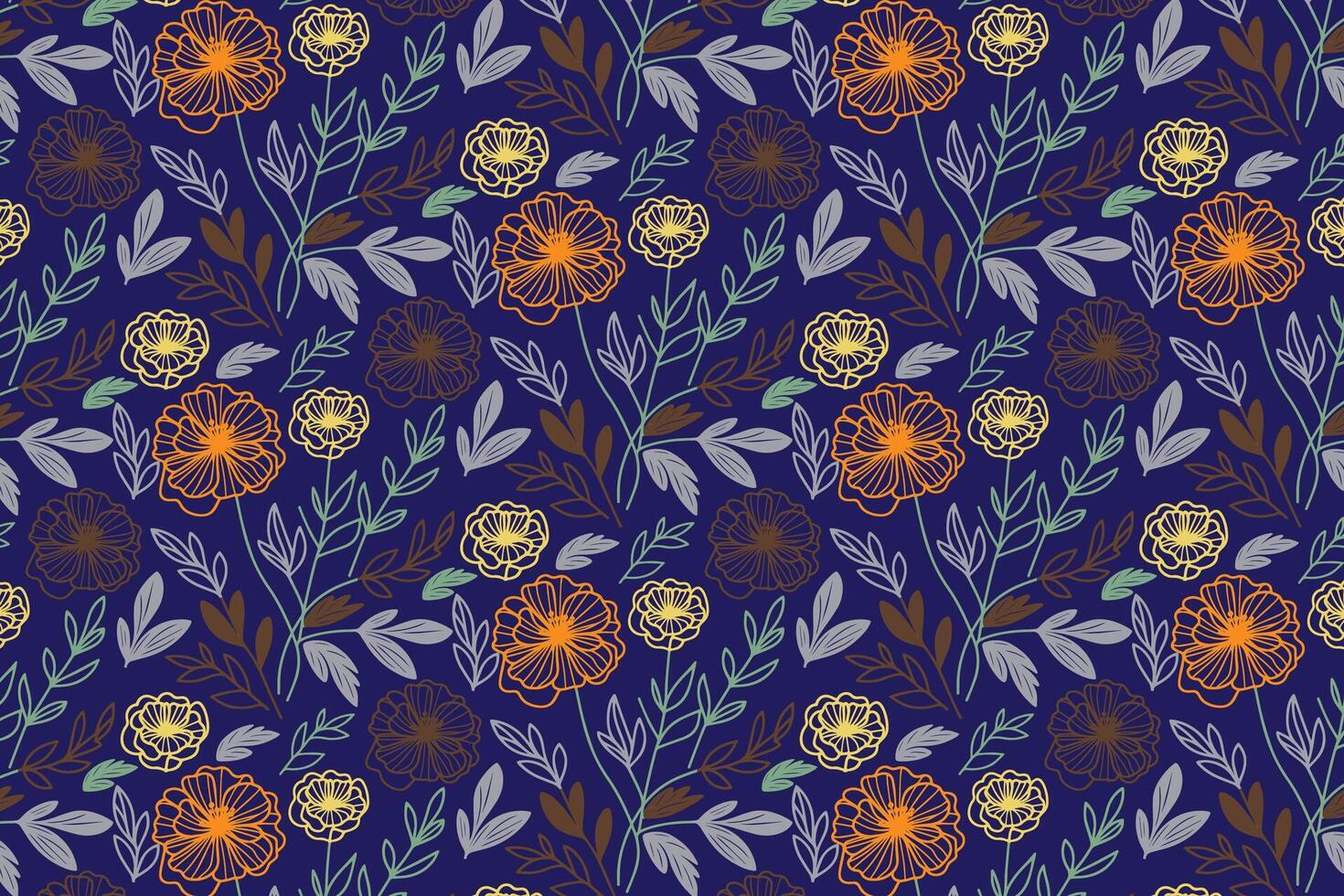 fine detailed line floral pattern made for modern textile design surface pattern applications gift wrapping and womens apparel production vector