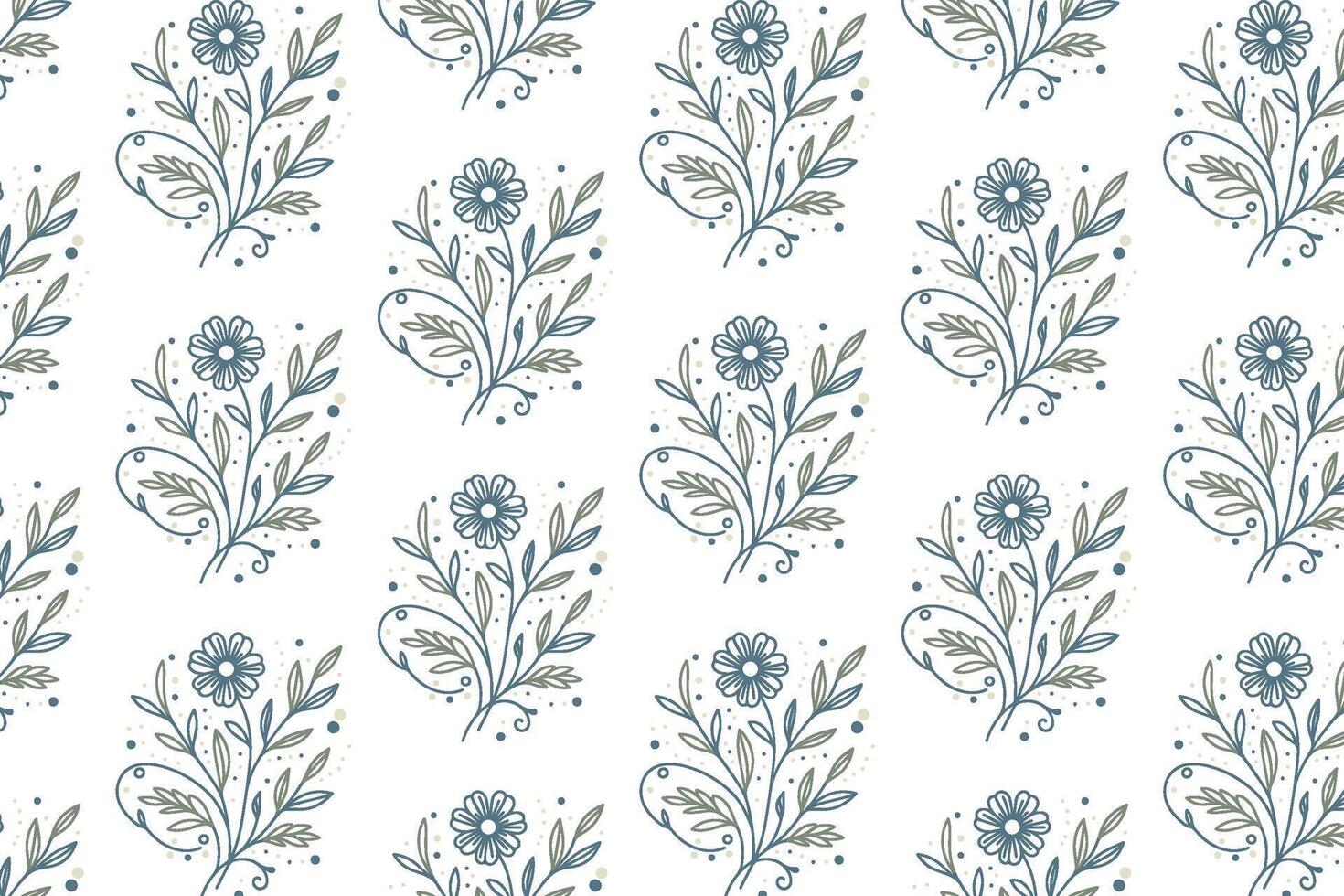 line floral pattern featuring ornamental botanical sketches created for clothing fabric wrapping paper and tabletop decor vector