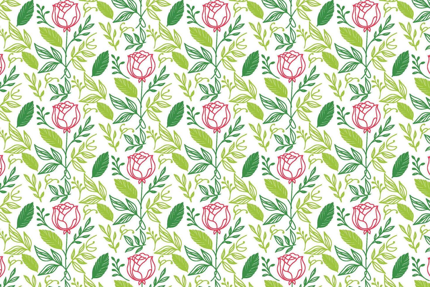 Sketchy floral pattern with cotton flowers drawn in a single line for elegant textile printing and modern fashion wrapping vector