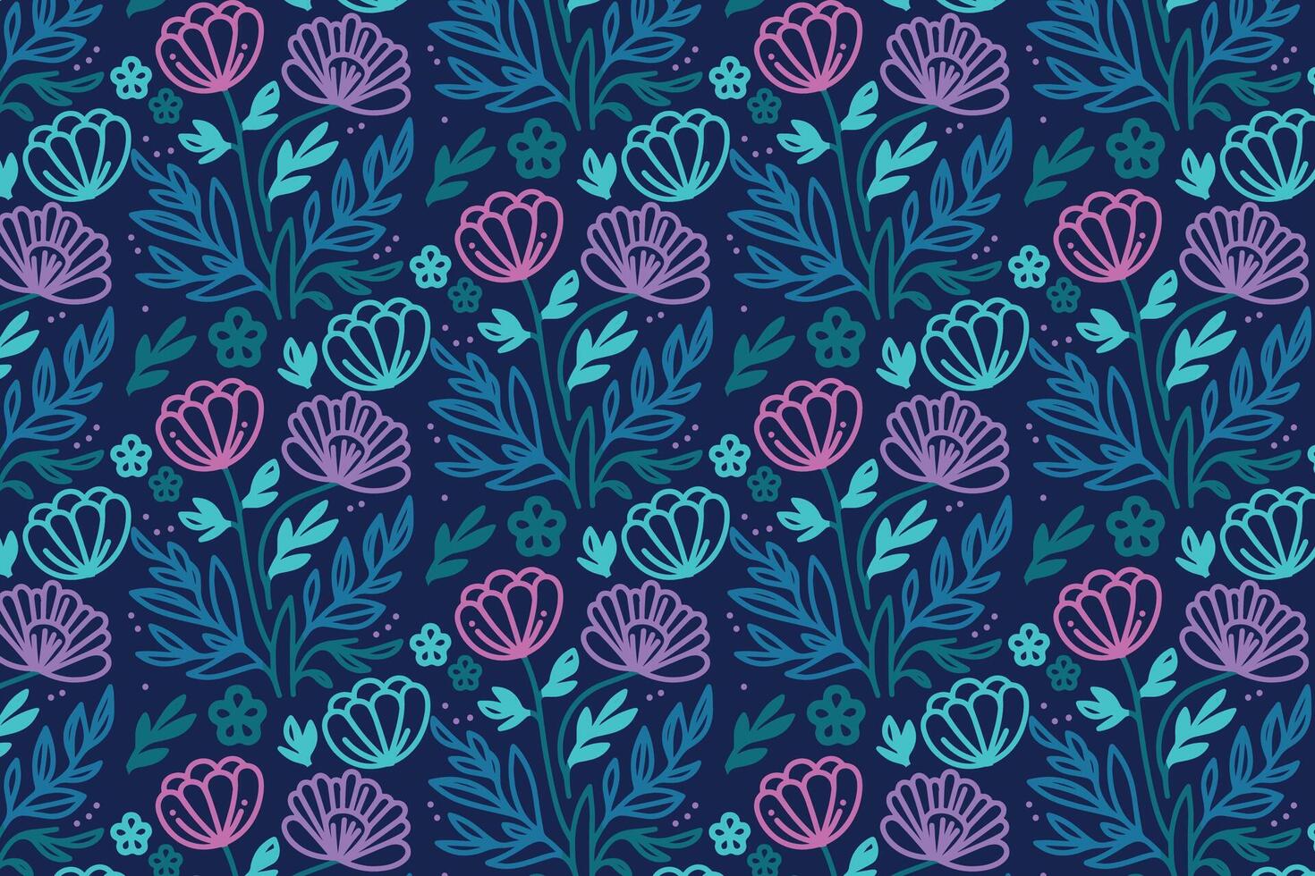 stylish botanical line floral pattern created for womens clothing fabric textile wrapping and home accessory surfaces vector