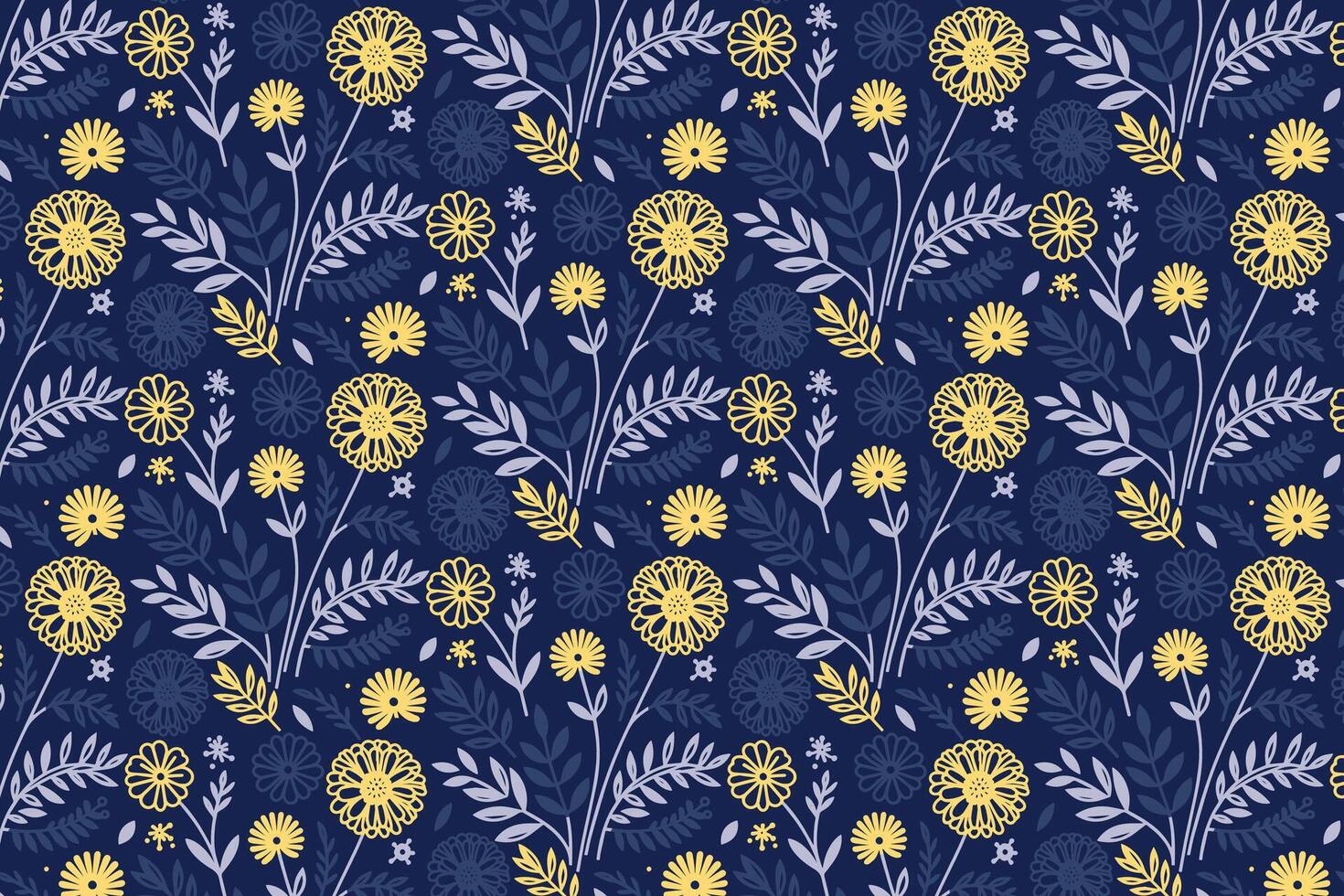 artistic line floral pattern based on garden flowers perfect for fabric production fashion apparel and wrapping design vector