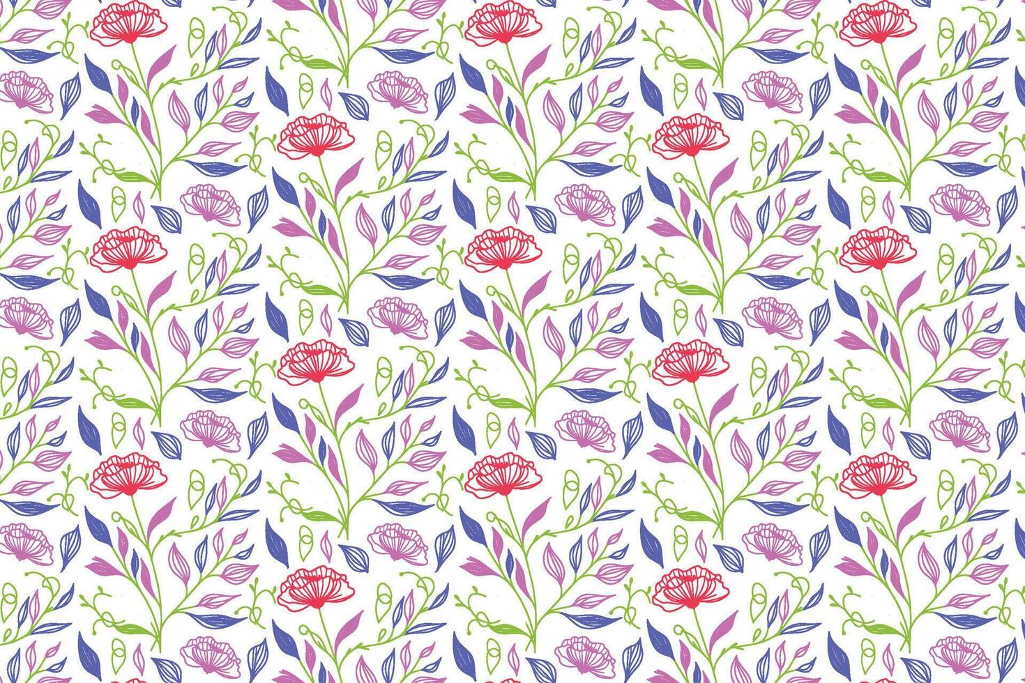 One line floral border pattern suitable for textile use in bedsheet covers wrapping papers and fashion pillowcase items vector