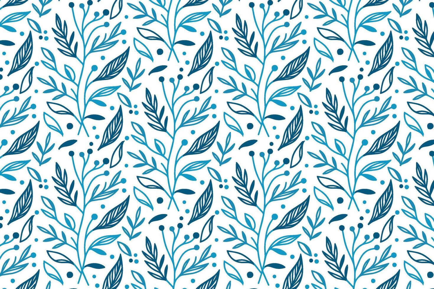 elegant blue floral pattern with continuous line cotton flowers for packaging design textile and home fabric vector
