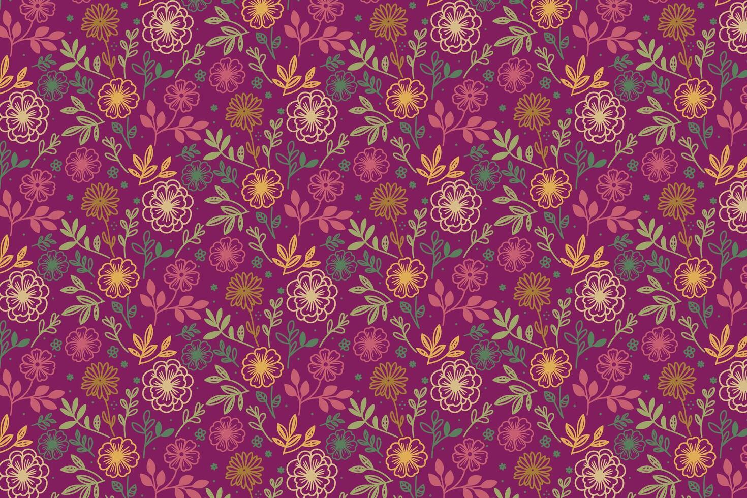 minimalist floral pattern featuring single stroke cotton flowers and abstract leaves for stylish wallpaper bedsheet covers and fabric prints vector