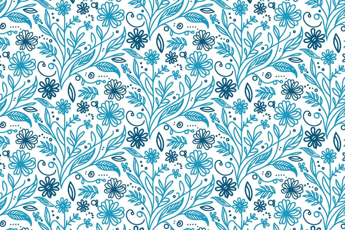 outline blue flower pattern inspired by nature and simplicity for packaging pillow covers fashion prints and home textile use vector