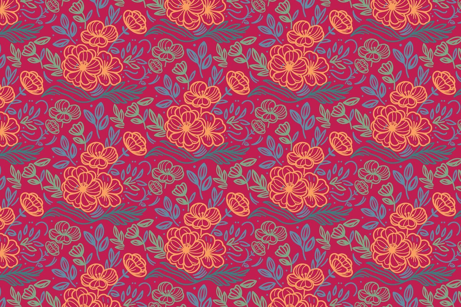 outline flower pattern inspired by nature and simplicity for packaging pillow covers fashion prints and home textile use vector