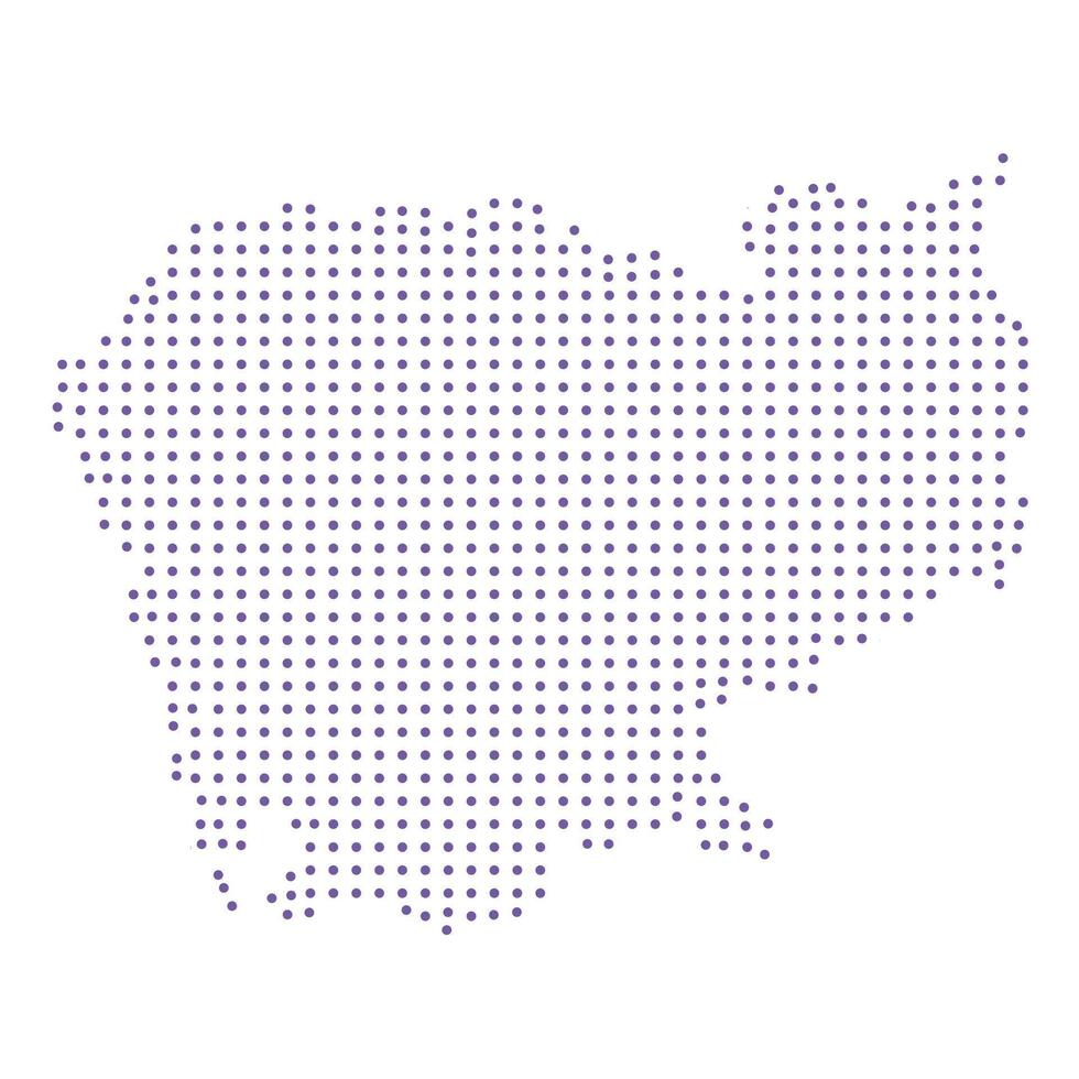 Cambodia map dotted pattern design purple circle vector