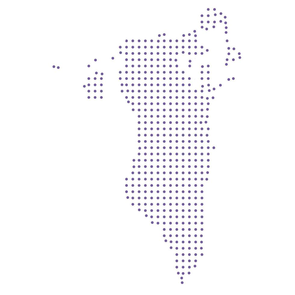 Bahrain map dotted pattern design purple circle vector