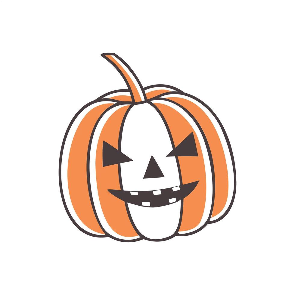 Smiling Carved Pumpkin Icon vector