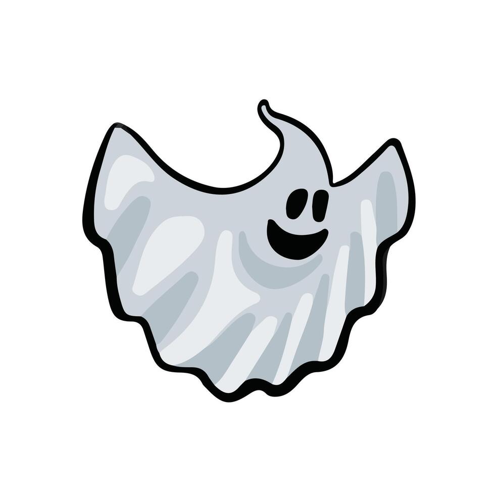 Cute ghost isolated, Halloween concept, Cartoon Ghosts, Spooky , White ghost with black eyes, Cute ghost icon isolated. illustration vector