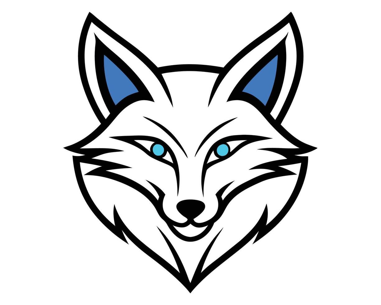 The head of a fox with blue eyes vector