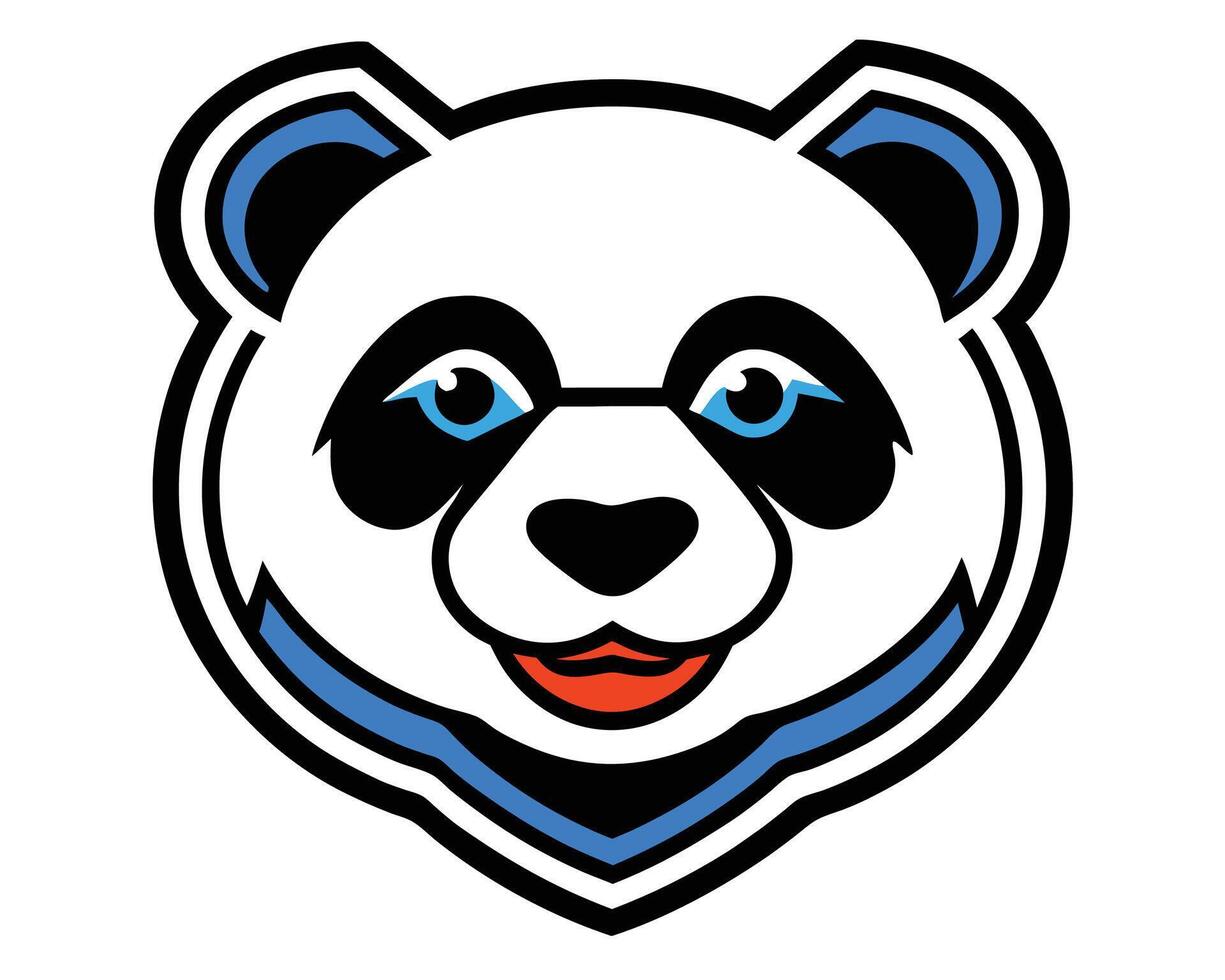 A panda bear with blue eyes and glasses vector
