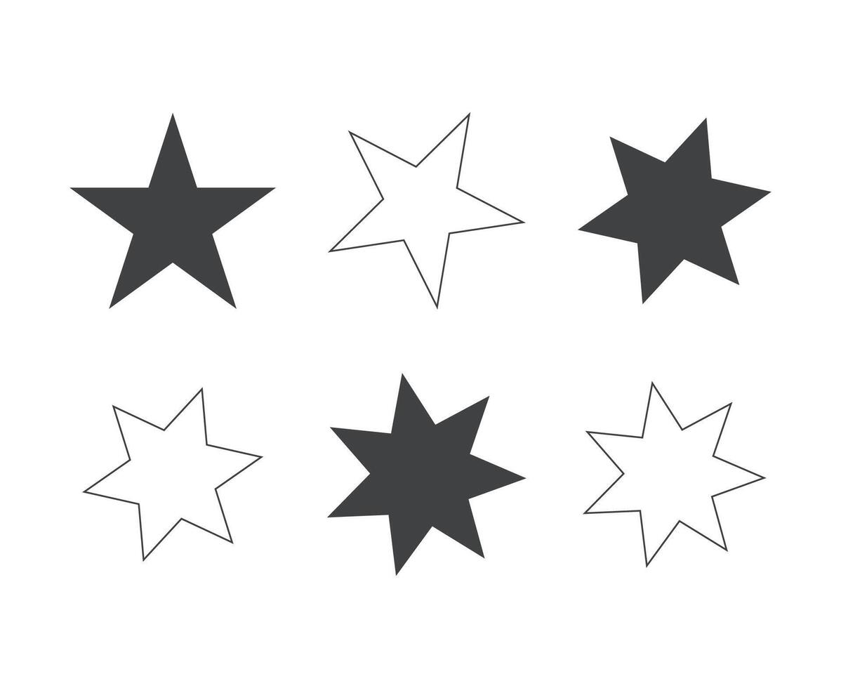 star icon set graphics vector