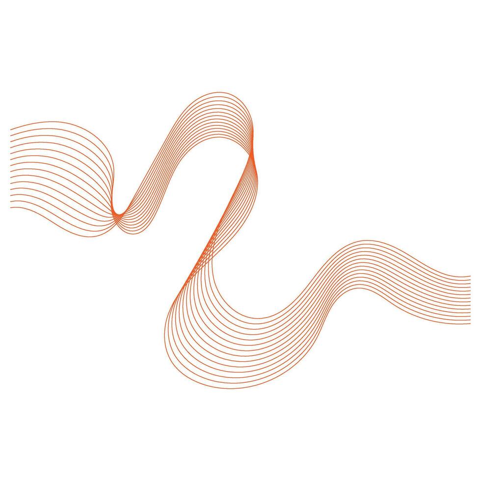 Simple Modern Abstract Orange Wave Line vector