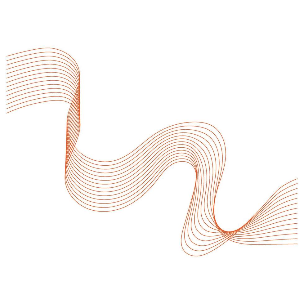 Modern Abstract Orange Wave Line vector