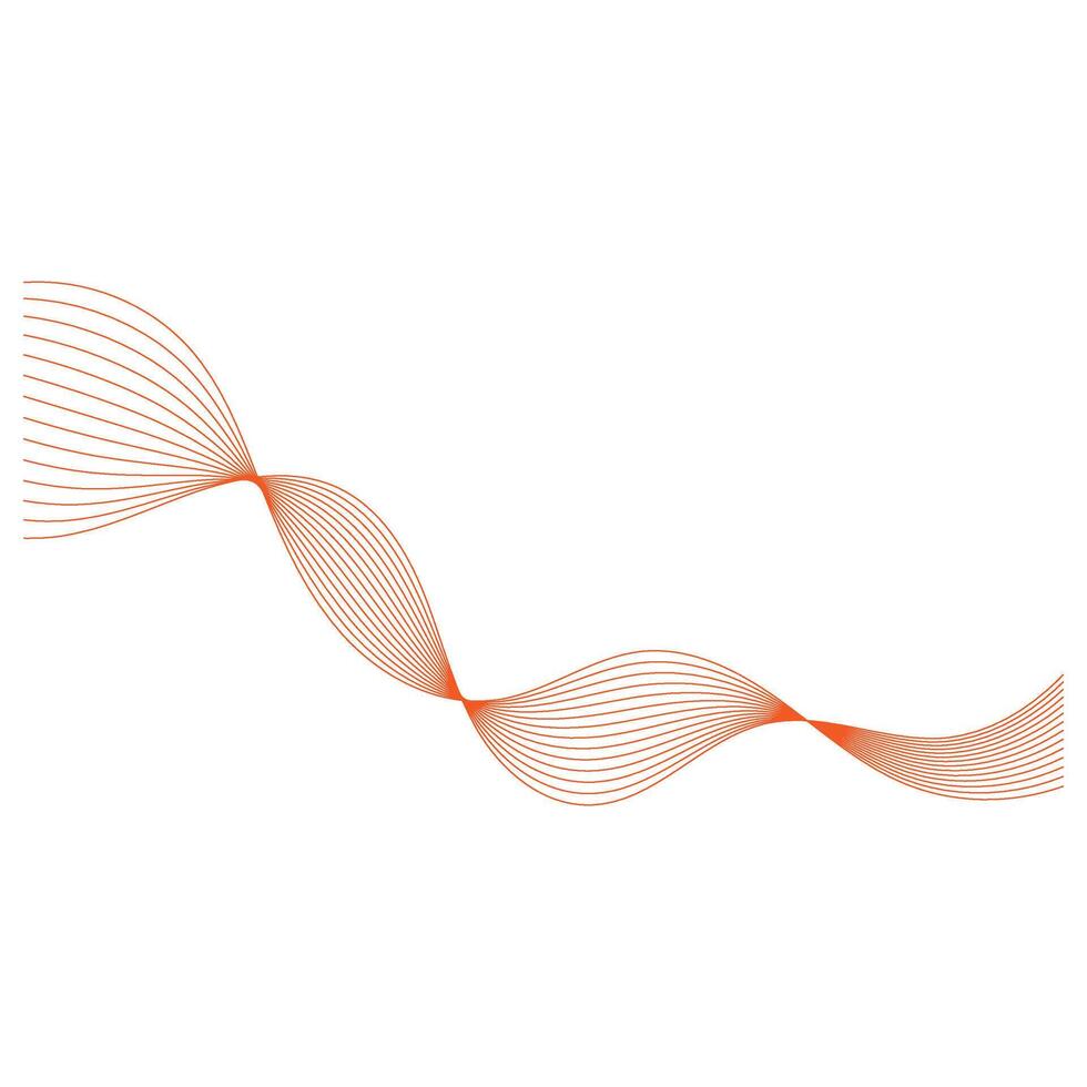 Minimalist Abstract Orange Wave Line vector