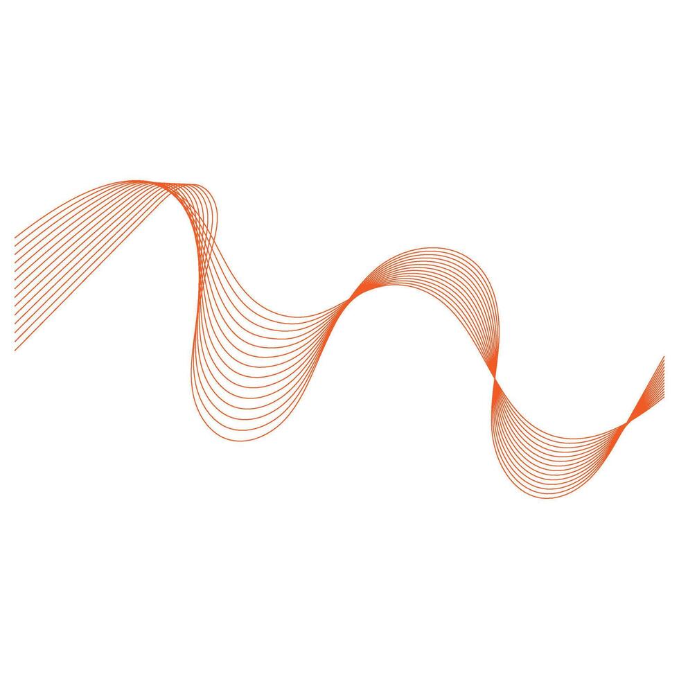 Simple Abstract Orange Wave Line vector