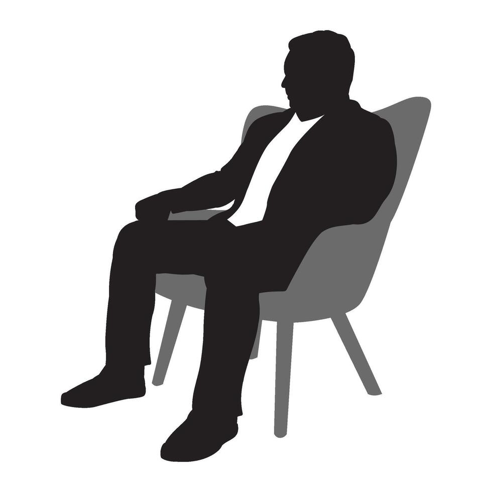 One man sitting in a modern armchair vector