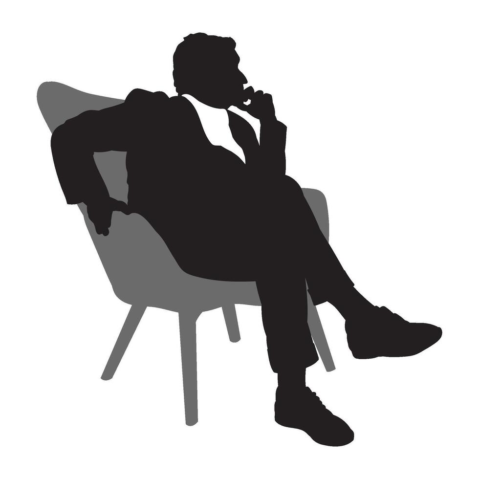 man sitting in a modern armchair vector