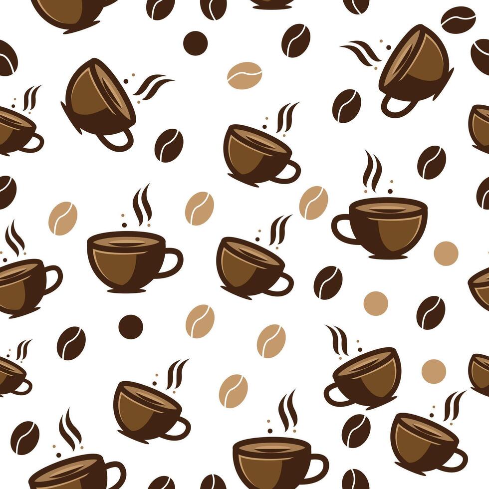 coffee seamless pattern background vector