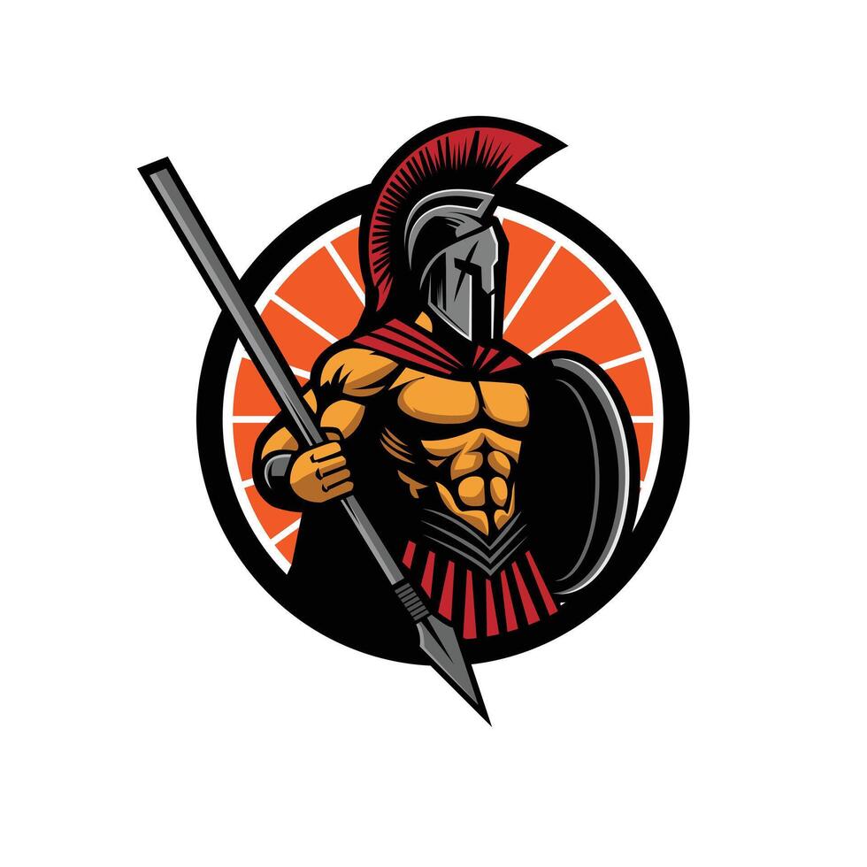 spartan warrior illustration vector
