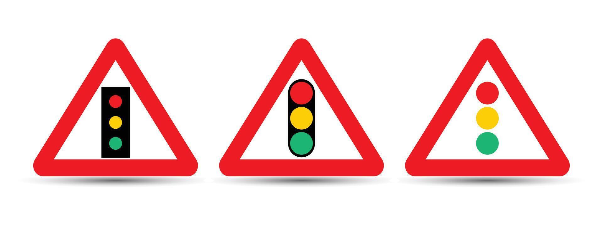Traffic Light Warning Signs Showing Different States. vector