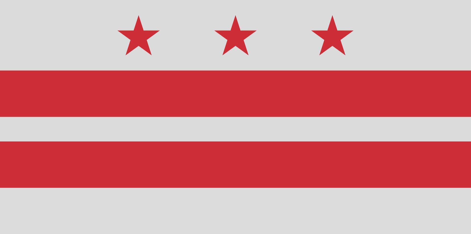 Illustration of the flag of Washington, D.C. District of Columbia Flag. vector