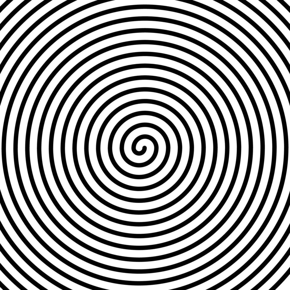 Op art linear spiral design. Archimedean or arithmetic spiral for graphic resources. vector