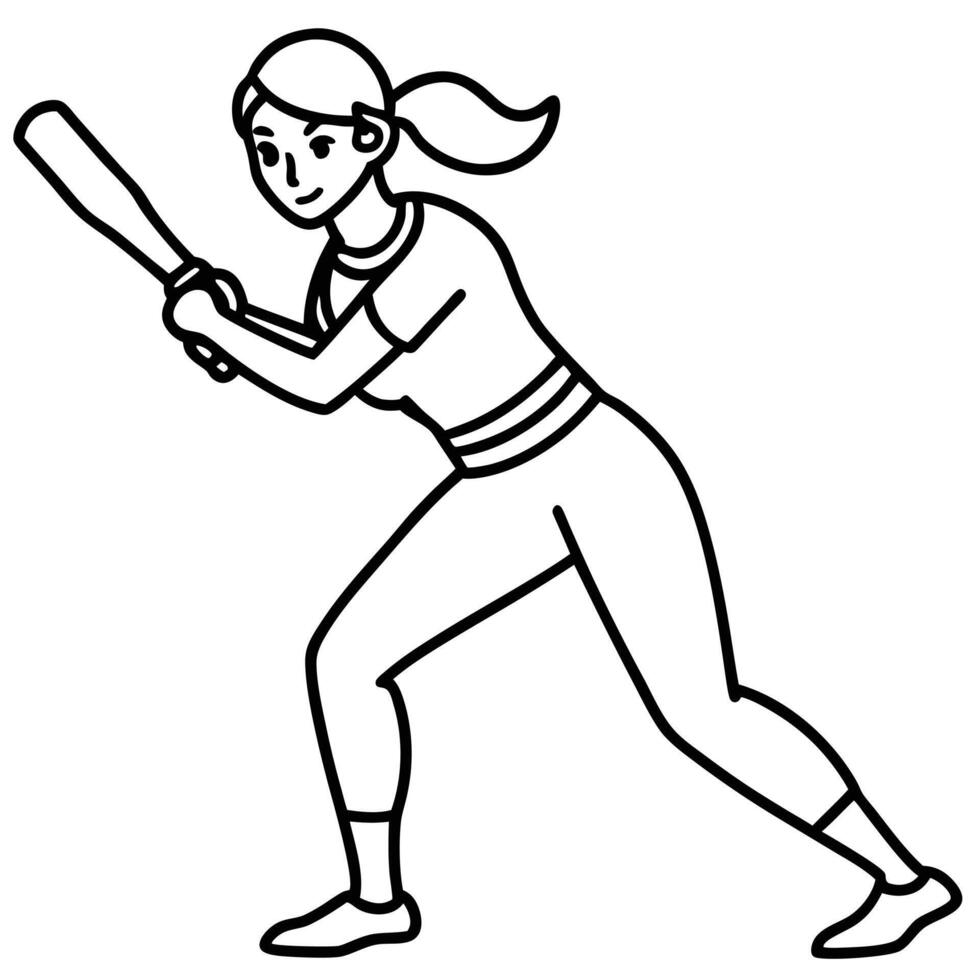 Woman and Cricket Passion and Power Combined vector