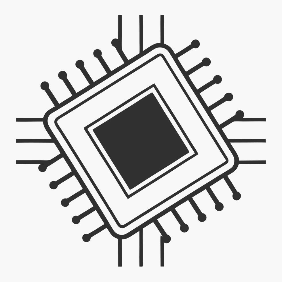 Flat Design Microchip Minimalist Innovation Symbol vector