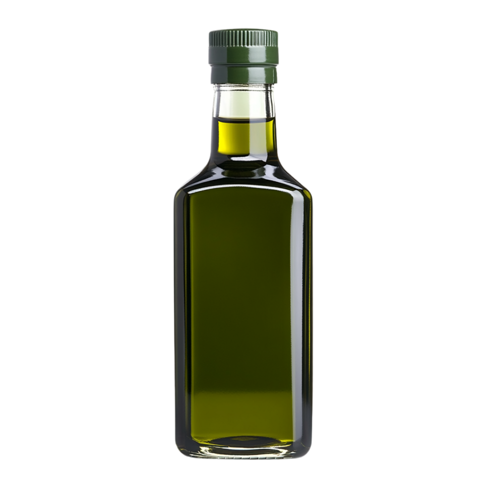Olive oil in a glass bottle png