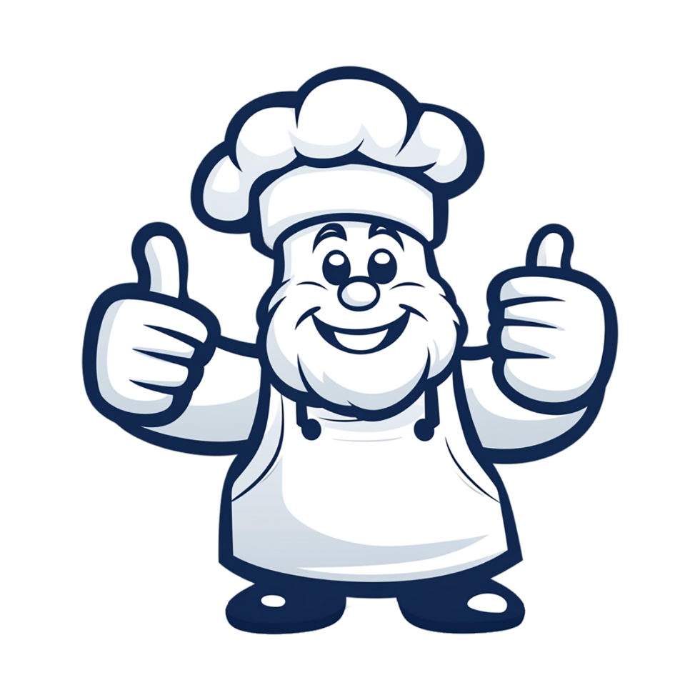 Chef cartoon character with thumbs up png