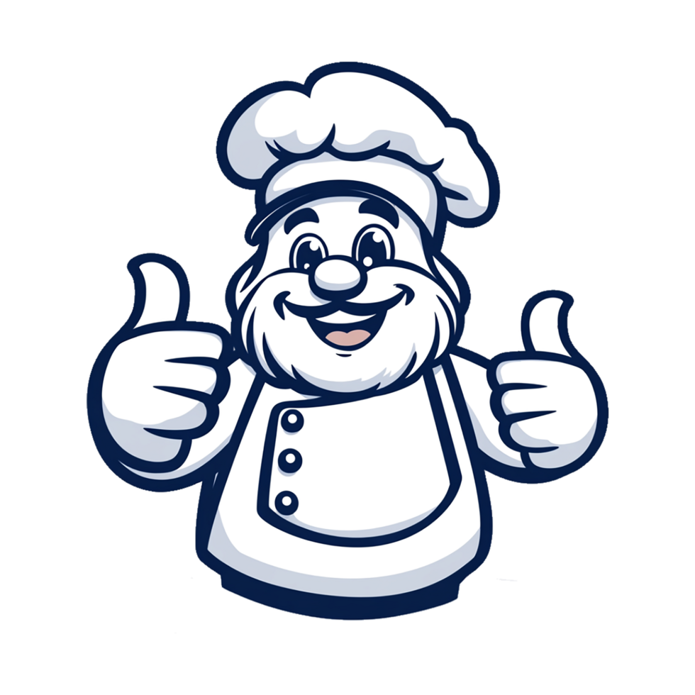 Chef chef cartoon mascot showing thumbs up png