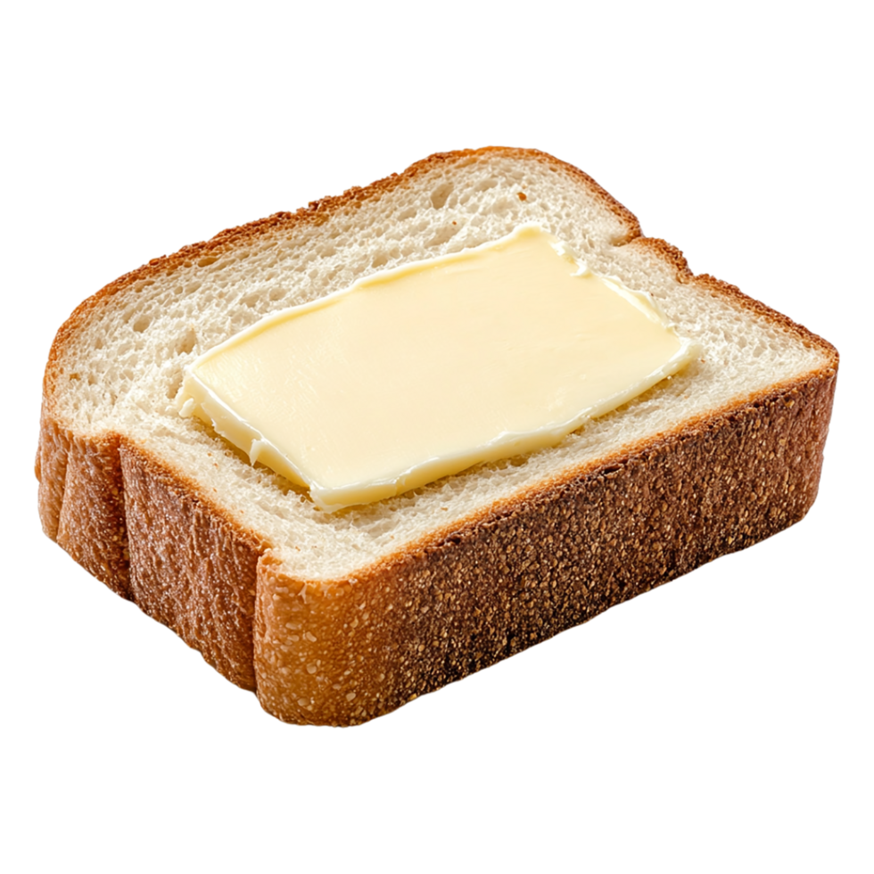 A slice of bread with butter on it png